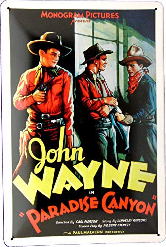 Blechschild 20x30 John Wayne Paradise Canyon im Retro Hollywood Kino Nostalgie Vintage Filmplakat Design Film Theater Western