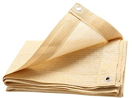 KDDFN Beige Schattiernetz,Anti-Aging-Sonnenschutznetz,UV-beständiges Gartenschirm-Maschennetz,Balkon-Sichtschutz,mit Öse und Seil,für Sukkulenten Garten Terrasse Balkon Dach (1x3m/3.3x9.8ft)