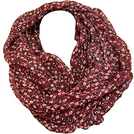 J26 Blume Blümchen Rose Seide Sommer Loop Farbverlauf Silk Uni Rundschal Schlauchschal Stola Schal leicht (Weinrot), 160 x 48cm