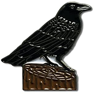 GBJUK Raven Bird Enamel Pin Lapel Badge with Butterfly Clasp Back