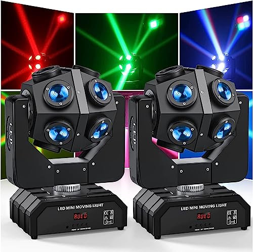 UKing 150W Moving Head, RGBW LED Beam Bühnenlicht Licht Partylicht Scheinwerfer, dmx Stroboskoplicht mit Sound Aktivited für Weihnachten DJ Bar Disco Club, 2 Stück