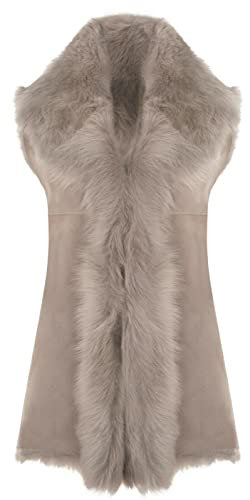 Infinity Leather Hellgraue Damen-Weste aus Weichem Echtem Toscana-Schaffell-Leder