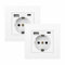 Kofelec Lot de 2 prises 1 voie avec chargeur USB, port de type C, prise murale 16 A, encastrée, blanche, cadre inclus