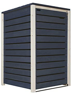 Mülltonnenbox 240L Mülltonnenverkleidung Mülltonnecontainer Holz vorimprägniert in anthrazit, Pfosten naturbelassen mit Rückwand Mod.HH (1 Tonne anthrazit-Natur (AN))
