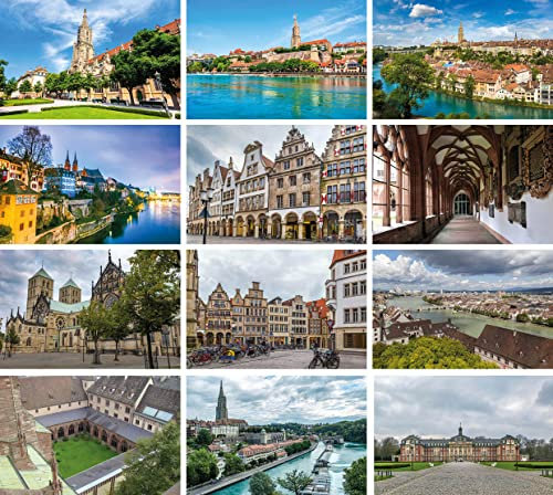 Huurdies ® - Luxus Deutschland postkarten - Postkartenset von Deutschen Städten - 10x15cm - Eine Foto- und eine Schreibseite (Münster)
