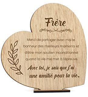 CONTRAXT Carte Frère en bois. Idée Cadeau original Carte d'anniversaire de voeux en bois pour Frère