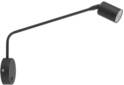 Licht-Erlebnisse Wandlampe mit Schalter Metall verstellbar GU10 Schwarz Schlafzimmer Wohnzimmer Wandleuchte Leselampe