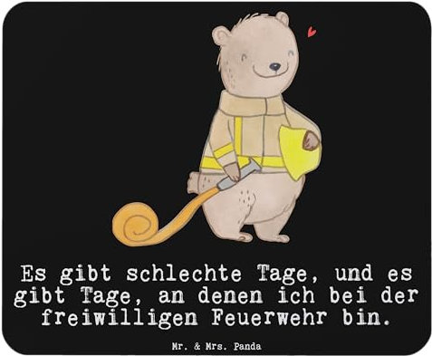 Mr. & Mrs. Panda Mauspad Freiwillige Feuerwehr - Geschenk, Feuerwehr-Ehrung, Mausunterlage, Feuerwehrfest, Computer zubehör, Designer Mauspad,