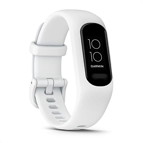Garmin vívosmart 5, Smartband, Activity Tracker, Cardio, SpO2, GPS Smartphone, Passi, Calorie, Stress, 15 Sport, Rilevamento Incidenti, Display OLED, Notifiche (White, 217 mm) (Ricondizionato)