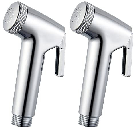 2 Pcs Hand Held Bidet Sprayer Shower Hand Held Bidet Sprayer Handheld Bidet Sprayer Wall Mounted Silver for Personal Hygiene Shower Bathroom WC