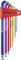 PB Swiss Tools 100° Innensechskantschlüssel Satz PB 2212.LH-10 RB | 100% Swiss Made | 9-teiliges Sechskant Winkelschraubendreher Set 1,5/2/2,5/3/4/5/6/8/10 mm mit kurzem Stiftteil