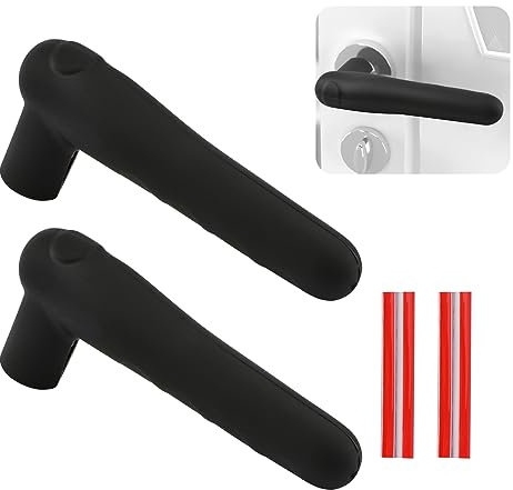 UFURMATE Türgriffabdeckungen, 2 Stück, schwarze Silikon-Türgriff-Handschuhabdeckungen, Türknauf-Abdeckungen, rutschfeste Türhebel-Protektoren
