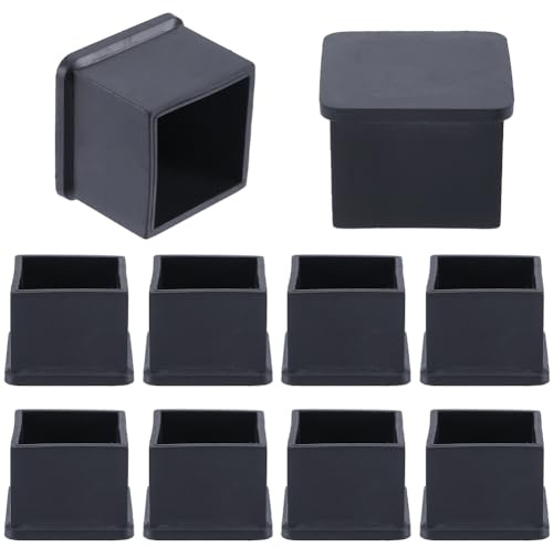 GORGECRAFT 10Stk 39x39mm Stuhlfüße Bodenschoner Schwarz Quadratisch Tischbeinabdeckungen Möbelfüße Stopper Gleiter Beinspitzen Passend Für 30x30mm Beine Schützt Fliesenböden Vor Kratzern Dekoration