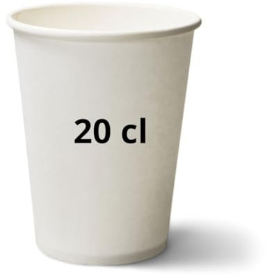 FitYo Lot de 1000 Gobelets en Carton Blanc idéale commerce, association, bar, club, restaurant - 4 tailles de disponibles (7 oz / 20 cl)