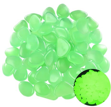Pierres Lumineuses 100 Pièces Lumineux décoratifs Fluorescent Galet Cailloux Lumineux Brillent dans Le Noir Cailloux Décoratif pour Aquarium Jardin Pots de Fleurs Allée Fish Tank (vert)