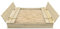 Bac à sable 140x140cm en bois avec couvercle rabattable - Couleur bois naturel - Elem Garden