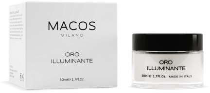 MACOS MILANO Anti-Aging Gesichtscreme Gold 50 ml - Aufhellend und feuchtigkeitsspendend mit Hyaluronsäure und Sheabutter - Luxuriöse Behandlung für trockene und reife Haut