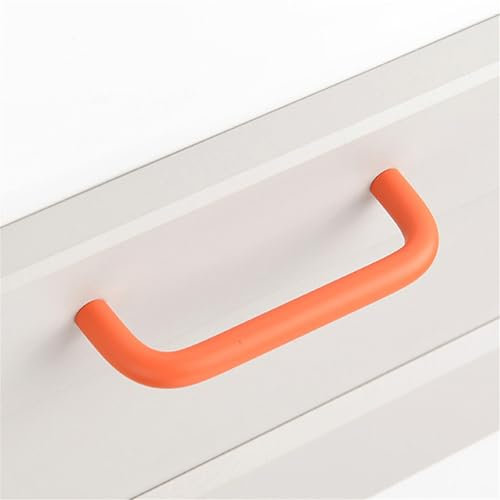 2 Stück Schubladengriff Bunte Griffe für das Kinderzimmer Möbelgriffe Aluminium-Legierung Türgriff Bogenauszieher Schrankgriffe für Küchenschränke,Kleiderschrank,Tür (Lochabstand 96mm,Orange)