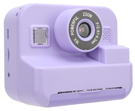 Digitalkamera für, Sofortbildkamera für mit 2 Druckpapierrollen, Videokamera für mit Verschiedenen Lustigen Bilderrahmen, Wiederaufladbare 12-MP-Sofortbildkamera mit Tragegurt