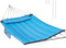 Lazy Daze Hammocks 12 FT Quilted Fabric Hammock with Curved Aluminium Spreader Bar, Outside Double Hammock with Soft Pillow, Side Pocket 450 Lbs Capacity for Patio, Poolside, Lake Blue