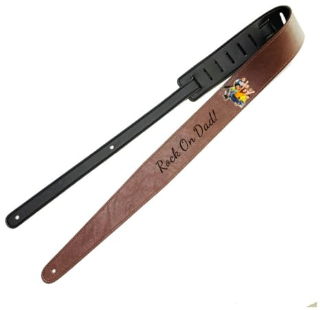 Andisijq Gitarrengurt aus Leder, personalisierbar, mit Name/Logo, lasergraviert, verstellbarer Bassgurt, Gitarrengurt für Geldbörsen, Crossbody, Gitarrenspieler, Geschenk, Geburtstag, Jahrestag,