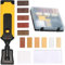 19Pcs Laminate floor repair kit, Wax Heating Gun for laminate Worktop Flooring PVC vinyl floor repair kit wax repair kit for wood 11 Colors Wax Blocks Chips Remover, Laminate Damaged Floor Repair tool