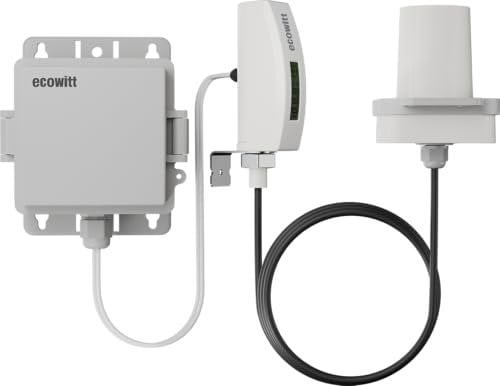ECOWITT Laser Entfernungsmesser LDS01, 4-3.5M Laser Messgerät mit 1.5M Kabel, Outdoor Laser Messgerät für Wasserstand/Schnee/Öl Tiefe mit LCD Display, IP65 Wasserdicht, Ökosystem Sensor