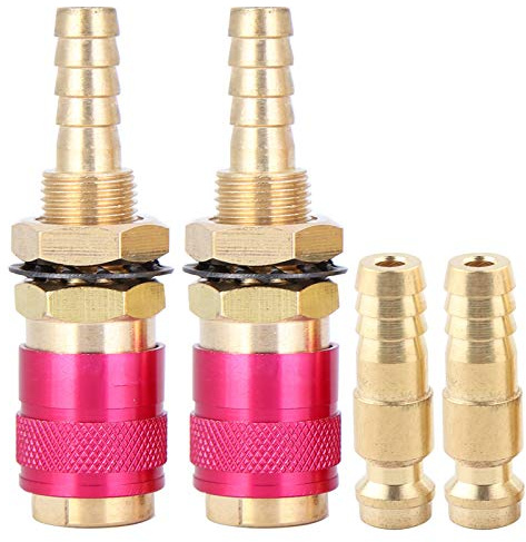 Argon Quick Connect Fittings Hose Connector Argon Hose Fittings TIG Welding Torch Fitting Connector Quick Connector Fitting 2pcs 8mm Water Cooled Gas Adapter for TIG Welding Torch