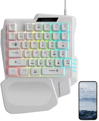 Portable Game Keypad, Rgb Light Keypad, Phone Game Keypad, Mechanical Games Keyboard, Computer Mobile Keyboard, Small Keyboards with Rgb Light for Phone, Computer, Laptop