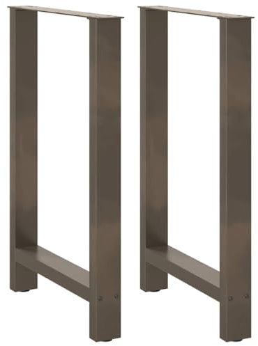 vidaXL Couchtischbeine Naturstahl 2 STK. 60x(90-91) cm Stahl, Tischbein, Tischbein Metall, Esstischbein, Möbelbein, Schreibtischbein