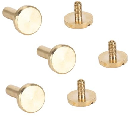 Fdit 50 Ensembles Rivet de Reliure, Laiton de Matériaux Premium, Vis à Tête Plate Facile à Utiliser, Installation Multi-matériaux pour Les Sacs de Ceintures, Large Usage pour (10x15