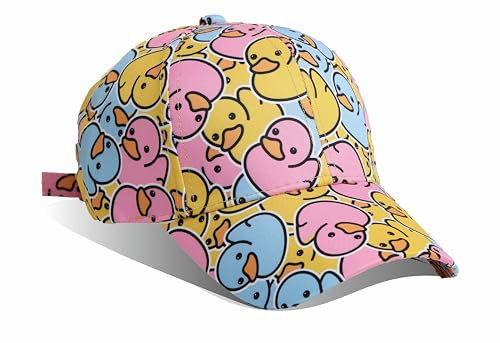 Ruijng Baseballkappe für Herren, verstellbar, atmungsaktiv, Baumwolle, für Outdoor-Sportarten, Ente Gelb, L/XL