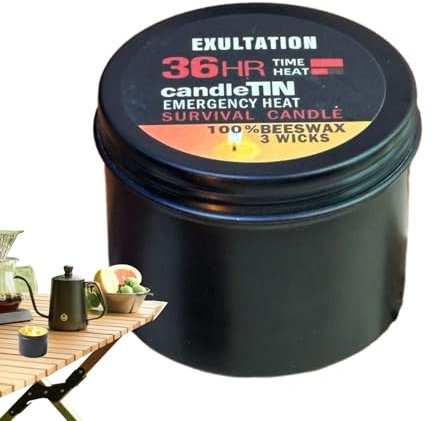 Lange Brenndauer Kerzen,Mit Glasbehälter - 36-Stunden-Brenndauer, 3-Docht-Lampe Für Zuhause, Outdoor, Survival, Angeln & Notfallvorsorge