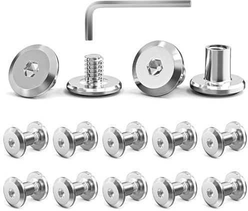 10 Stück Verbindungsschrauben M3 x 5 mm, Edelstahl A2 V2A, Möbelschrauben Hülsenmutter mit Innensechskantschlüsseln, Möbelverbinder Schrankverbinder Eignen Sich zum Verbinden von Holzbrettern