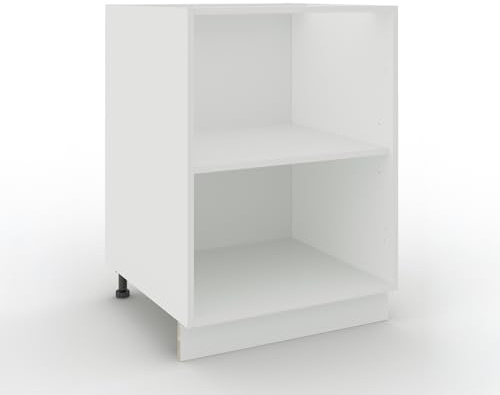 JD Greta Adjustable Kitchen Base Unit Carcass - 600mm - Kitchen Cabinet Carcass - White Matt