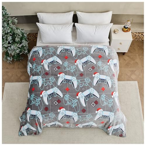 GC GAVENO CAVAILIA Coperta natalizia per bambini, in morbido pile di flanella, coperta da gioco per divano, letto, per videogiochi, regalo per giocatori, coperta leggera e pelosa, 170 x 230 cm