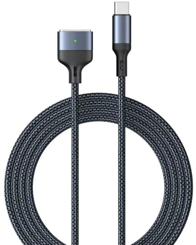 Leikurvo Cavo di ricarica da USB C a aspirazione magnetica, 2 m, 140 W, ricarica rapida PD tipo C a magnetico, compatibile con MacBook Air M2/M4 (13''/15), Mac Book Pro M3/M4(14/16), cavo di