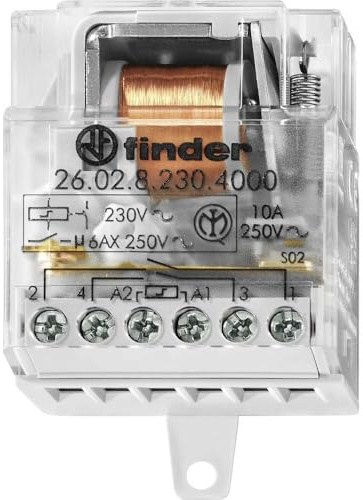 Finder Stromstoß-Schalter Unterputz 26.02.8.230.4000 2 Schließer 230 V/AC 10 A 2500 VA 1 St.