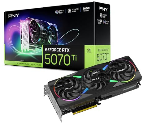 PNY NVIDIA GeForce RTX 5070 Ti Epic-X ARGB Triple Fan, Grafikkarte (16GB GDDR7, 256-Bit, Boost Speed: 2452MHz, PCIe 5.0, HDMI/DP 2.1, 2.98-Slot, NVIDIA Blackwell Architecture, DLSS 4)