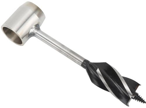Sxhlseller Stainless Steel Hand Auger Wrench Set Simple Operation Wood Drill Auger Wrench for Wilderness Lumberjacks (Black Cloth Bag)