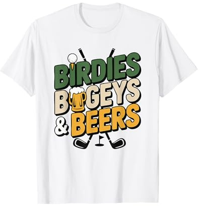 Golf Humor Birdies Bogeys and Beers Fan T-Shirt