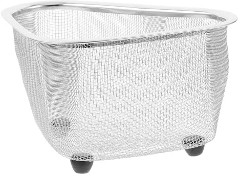 Triangle Sink Mesh Holder Basket for Food Scraps and Vegetable Waste | Stainless Steel and Plastic Build, Fine Mesh Design, Fits Different Sinks, Silver Finish for Home or Hotel Use
