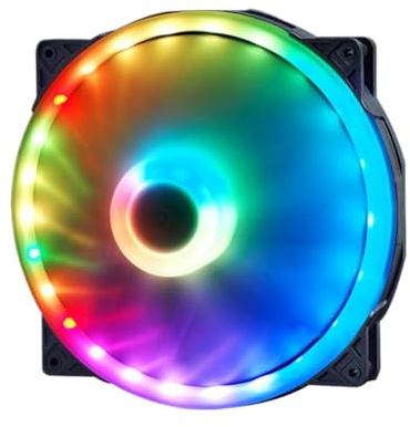 200mm 4-Pin PWM 12V ARGB Chassis Fan with Airflow, Waterproof Bearing, and Quiet(Black)