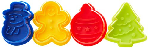 Ibili Cortapastas con EXPULSOR Navidad (4 PCS), Multicolor, 13 x 13 x 6 cm