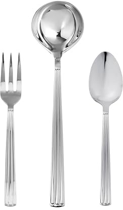 MEPRA Serving Set with Hollow Handles, Silver