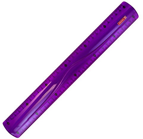 Brunnen 104973060 Lineal (für Schule und Büro Colour Code, 30 cm, mit Griffmulde, für Links- und Rechthänder) violett / purple