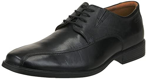 Clarks Herren Tilden Walk Oxford-Schuh, Schwarzes Leder, 41 EU