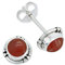 Ohrstecker 925 Silber Karneol orange roter Stein Edelstein Ohrringe echt Silber Damen Sterling Silber Stecker Geschenk(MOS-027-16)