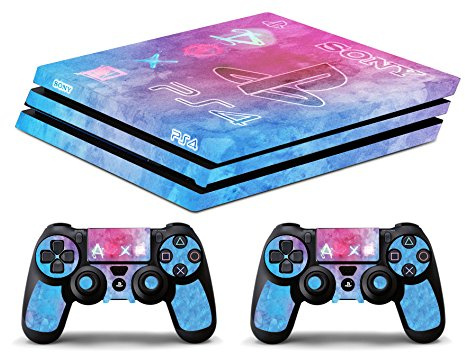 Skin Kompatibel für Ps4 PRO - Wasserfarbe - Limited Edition Decal Cover Schutzhüllen Faceplates PlayStation 4 Sony Bundle - Vinyl POLIERTEN