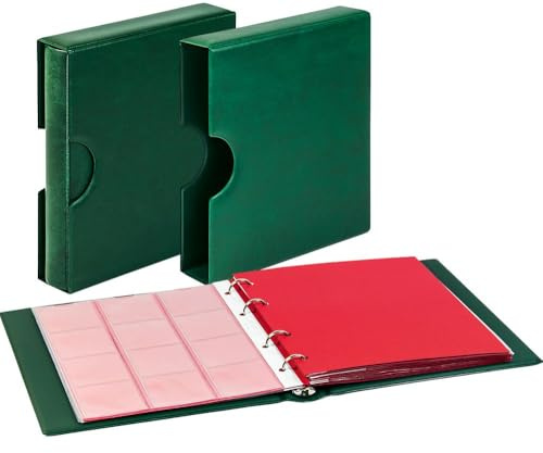 LINDNER Das Original Set: Karat-Münzalbum Classic mit Schutzkassette mit Griffmulden, grün